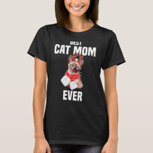 T-shirt Chatte mignonne avec costume de rennes Meilleur Ch