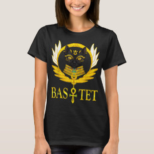 T-shirt chatte noir sphynx déesse bastet ailes cheville