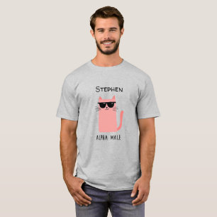 T-shirt Chatte Rose Avec Lunettes De Soleil