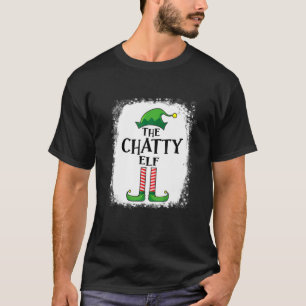 T-shirt Chatty Elf Matching Famille Funky Christmas Party