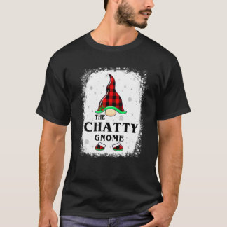T-shirt Chatty Gnome Buffalo Plaid Matching Family Xmas Pa