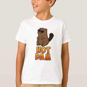 T-shirt Chaud Dam Funky Cool Beaver Pun