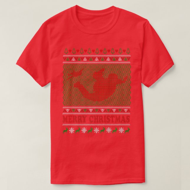 T-shirt Chaud de Noël moche Skydiving Parachute (Design devant)