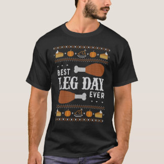 T-shirt Chaud Thanksgiving Meilleur Jour de la Jambe