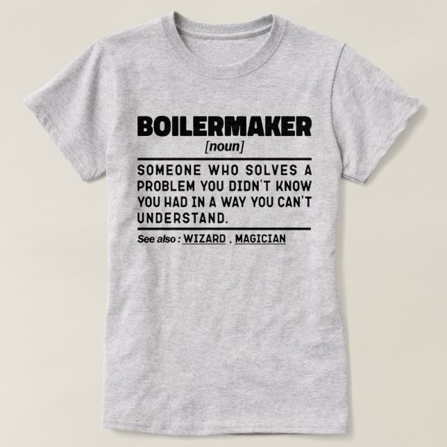 T-shirt Chaudière Noun Définition Professionnel Travailleu (Design devant)