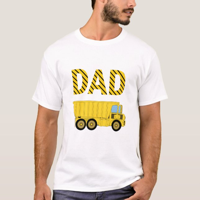 T-shirt Chauffage Camion Construction Anniversaire Fête Pa (Devant)