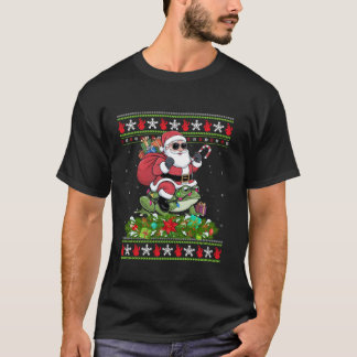 T-shirt Chauffage Xmas style Père Noël Riding Frog Christm