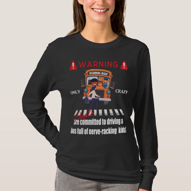 T-shirt Chauffeur d'autobus scolaire et enfants (Devant)