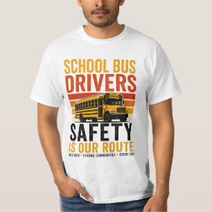 T-shirt Chauffeur d'autobus scolaire rétro Sécurité d'abor