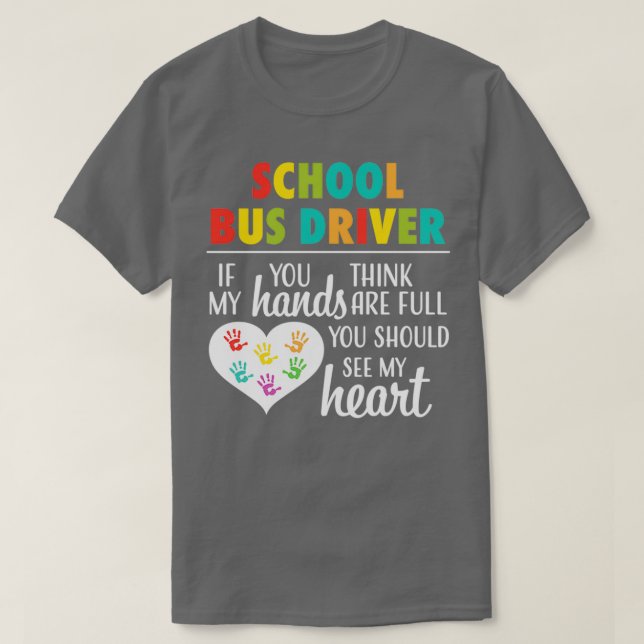 T-shirt Chauffeur de bus scolaire Coeur mignon Appréciatio (Design devant)
