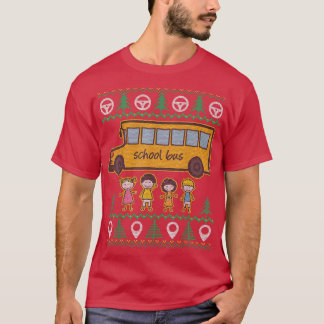 T-shirt Chauffeur de bus scolaire moche Noël Joyeux Vacanc