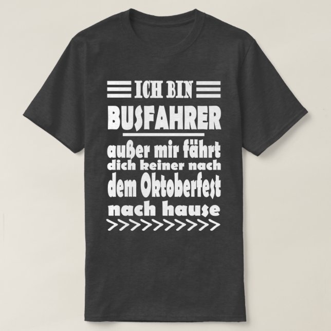 T-shirt chauffeur de bus travail de bus passion (Design devant)