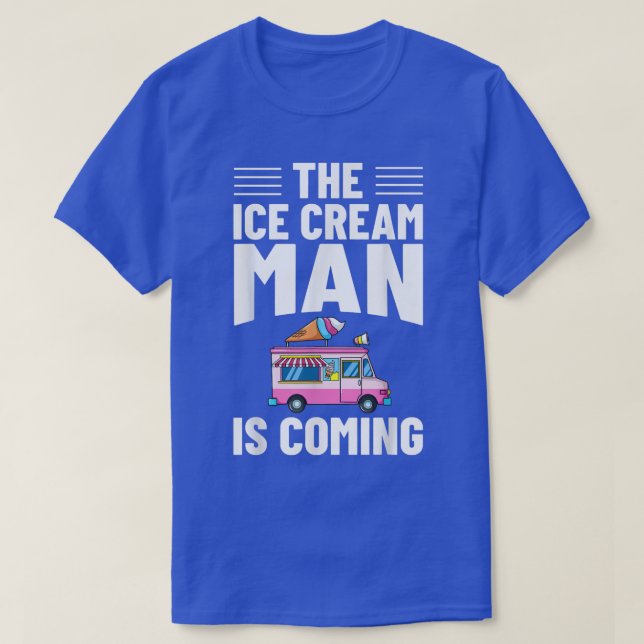 T-shirt Chauffeur de camion à glace à crème glacée Van Man (Design devant)