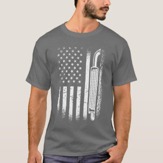 T-shirt Chauffeur de camion américain Drapeau