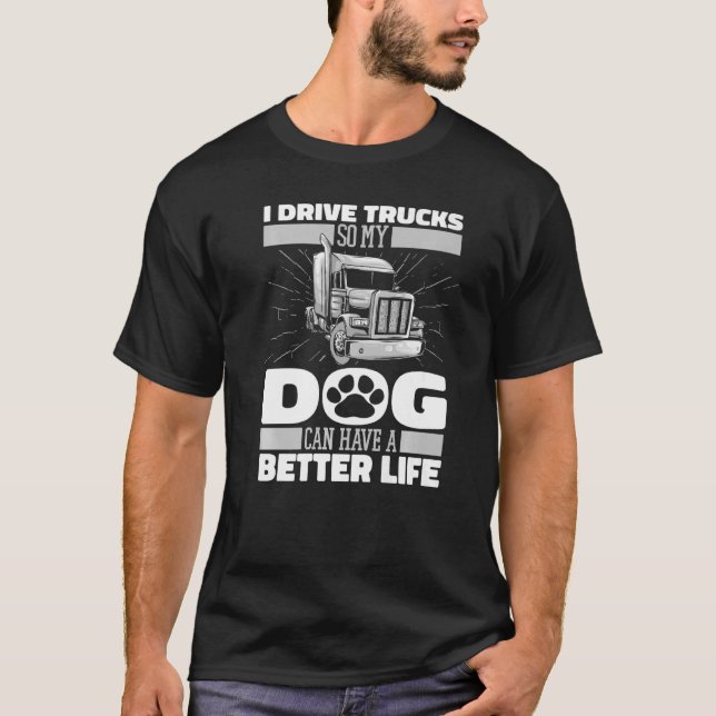 T-shirt Chauffeur de camion de camion de chien de grande t (Devant)