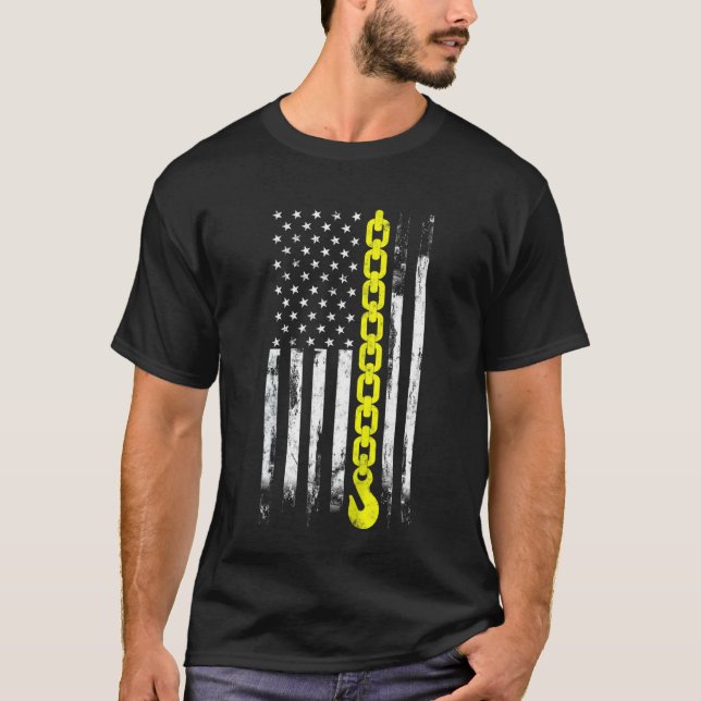 T-shirt Chauffeur de camion de remorque mince ligne jaune  (Devant)