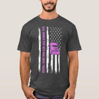 T-shirt Chauffeur De Camion Drôle Véritable Femmes Ride Ho