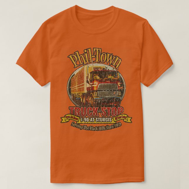 T-shirt Chauffeur de camion PhilTown Arrêt de camion (Design devant)
