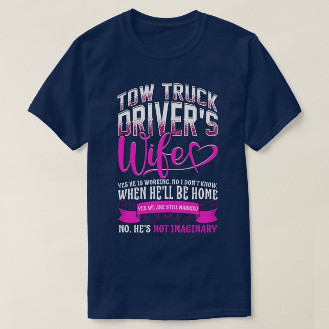 T-shirt Chauffeur de camion-remorque Épouse-remorque-remor (Design devant)