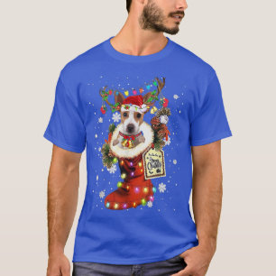 T-shirt Chaussette de Noël de Terrier de Rat hiver neige 