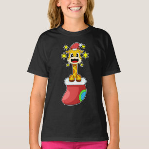 T-shirt Chaussettes de Noël de girafe Noël