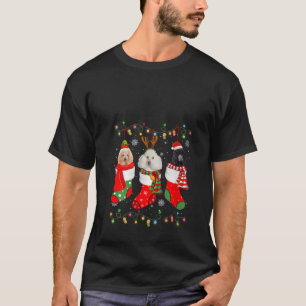 T-shirt Chaussettes de Noël pour chien de caniche Santa Ch
