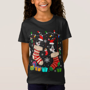 T-Shirt Chaussettes de Noël Pyjama Frontière Collie Chien