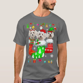 T-shirt Chaussettes de Noël Pyjama Maltais Chien Chien Chi