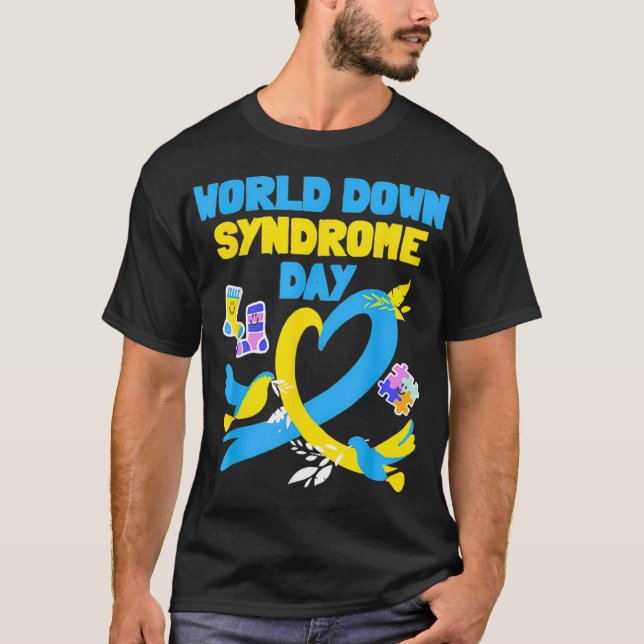 T-shirt Chaussettes de sensibilisation de la Journée mondi (Devant)