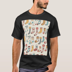 T-shirt Chaussettes Doodle mignonnes : Simplicité scandina