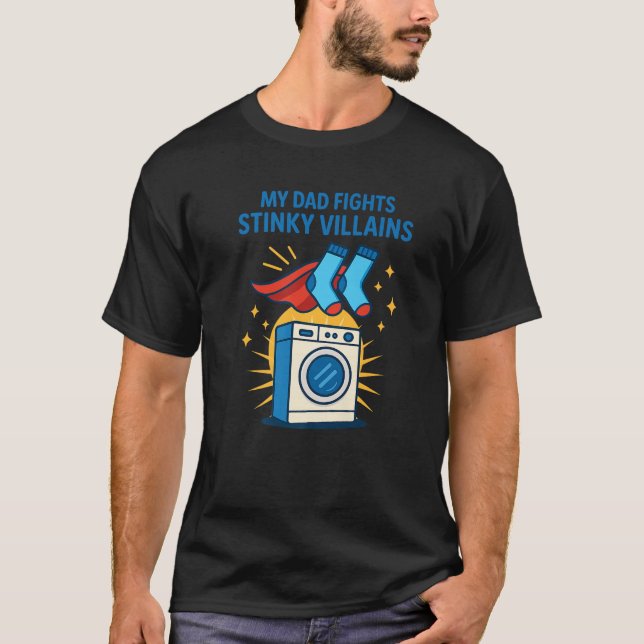 T-shirt Chaussettes papa amusant Superhero Lave-linge Père (Devant)