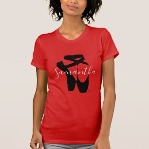 T-shirt Chaussons de ballet noir HAMbyWG avec votre nom