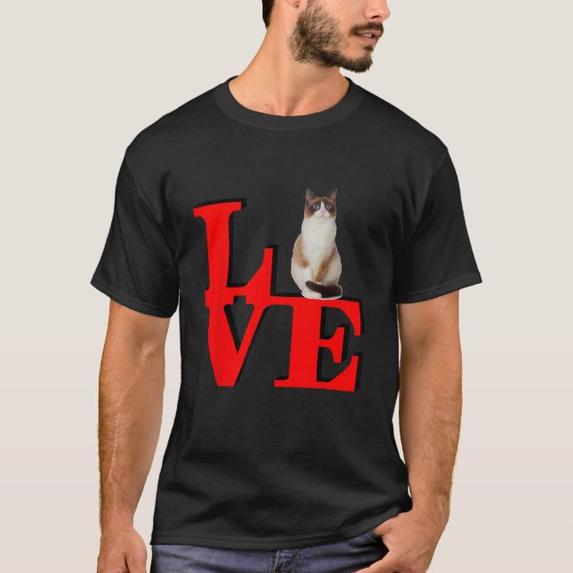 T-shirt Chaussure de neige Love Park J'aime mon chat (Devant)