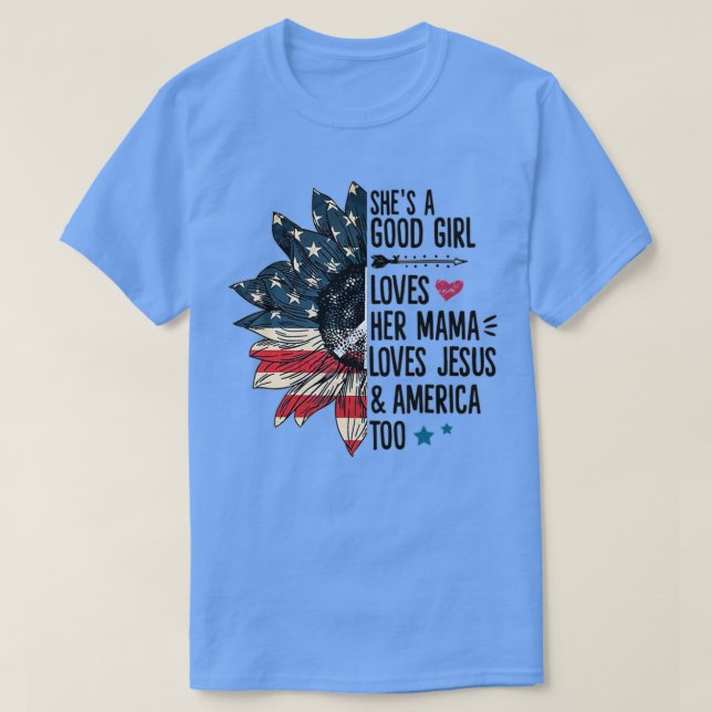 T-shirt Chaussure Une Bonne Fille Aime Sa Mama Aime Jesuss (Design devant)