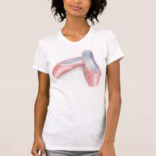 T-shirt Chaussures de ballet roses élégantes et mignonnes