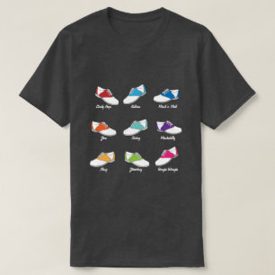 T-shirt Chaussures de selle en couleurs avec des types de