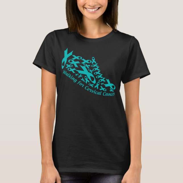 T-shirt chaussures pour cancer du col utérin (Devant)