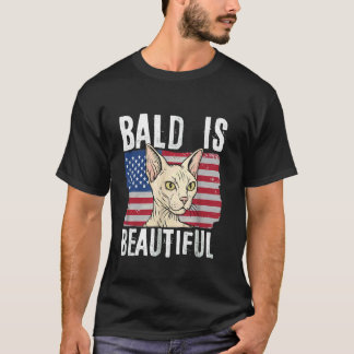 T-shirt chauve est beau 4 juillet jour de l'indépendance b