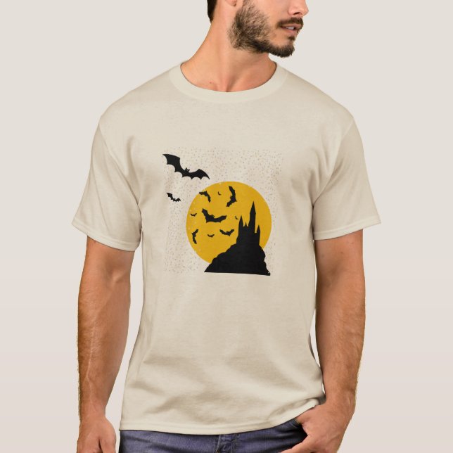 T-shirt chauve-souris, château (Devant)
