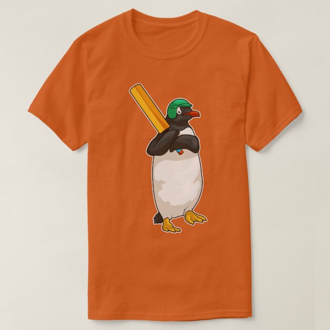 T-shirt Chauve-souris de cricket de pingouin (Design devant)