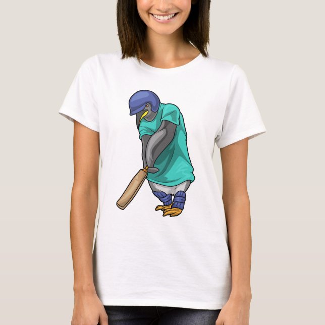 T-shirt Chauve-souris de cricket de pingouin (Devant)