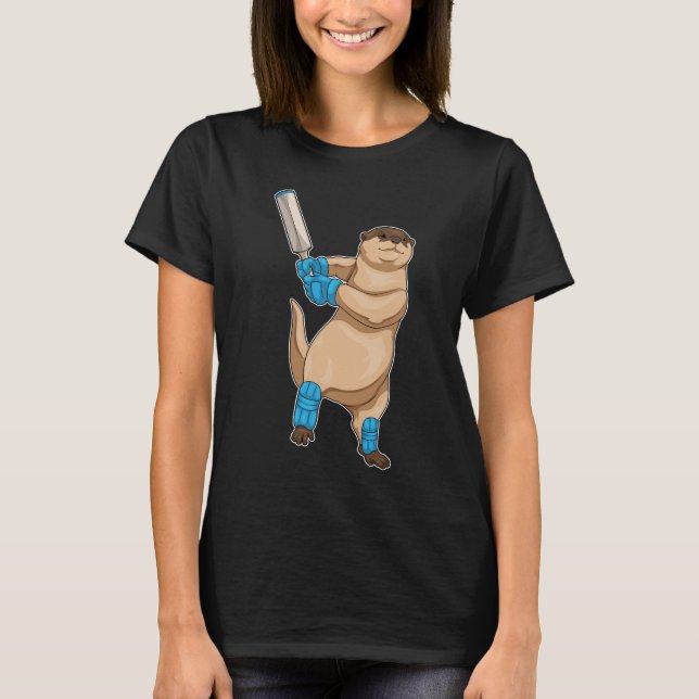 T-shirt Chauve-souris de cricket Otter (Devant)