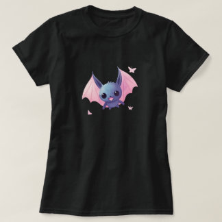 T-shirt Chauve-souris Pastel avec ailes roses Halloween De