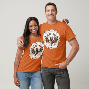 T-shirt Chauve-souris patchwork d'Halloween aux couleurs d