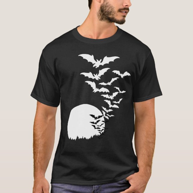 T-shirt Chauves-souris au clair de lune T Chemise (Devant)