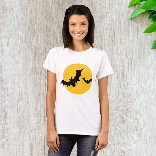 T-shirt Chauves-souris de Halloween Silhouette Pleine Lune