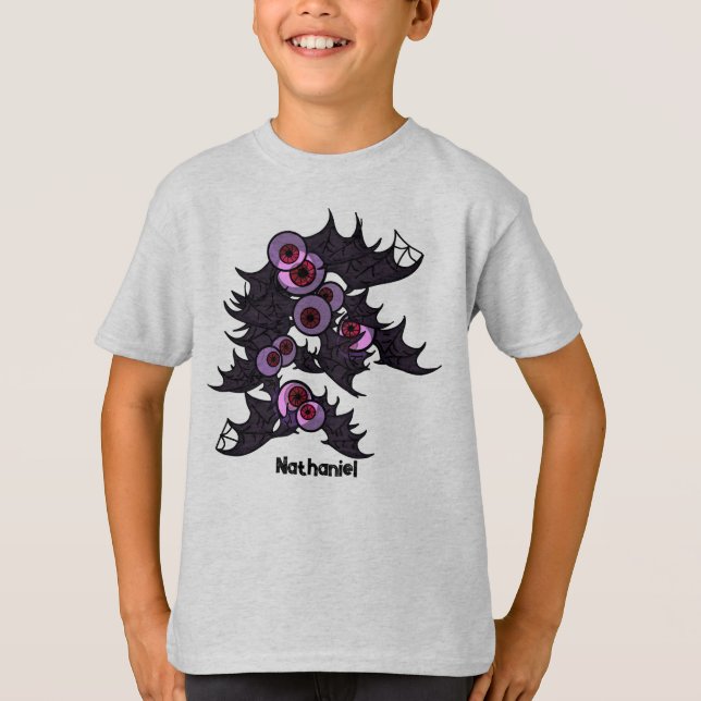 T-shirt Chauves-souris Éffrayantes aux yeux ronds personna (Devant)