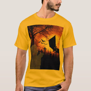 T-shirt Chauves-souris, Lune et Mummy design Halloween