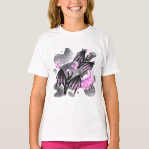 T-shirt Chauves-souris mystiques encerclant une lune brill