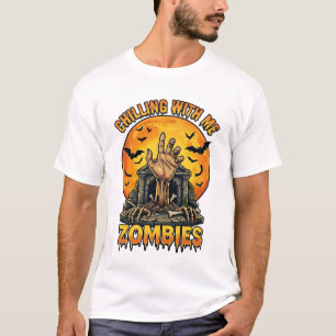 T-shirt Chauves-souris pleine lune pierre tombale main zom